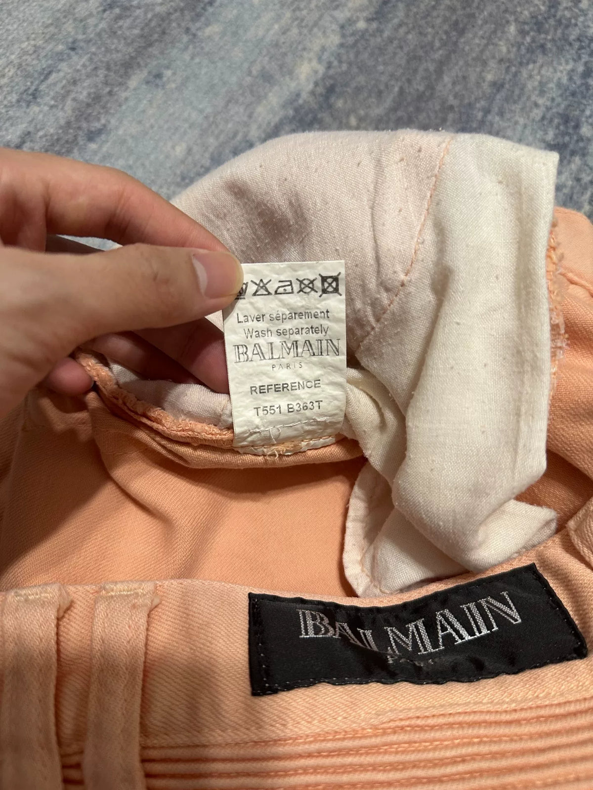 Balmain Homme AW12 Peach Biker White Jeans by Olivier Routeing