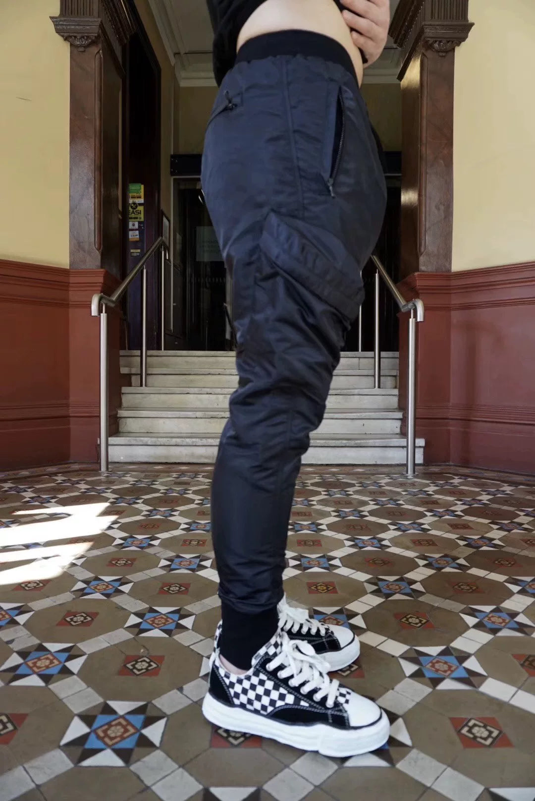 Julius FW19 Black Tapered Nylon Pants