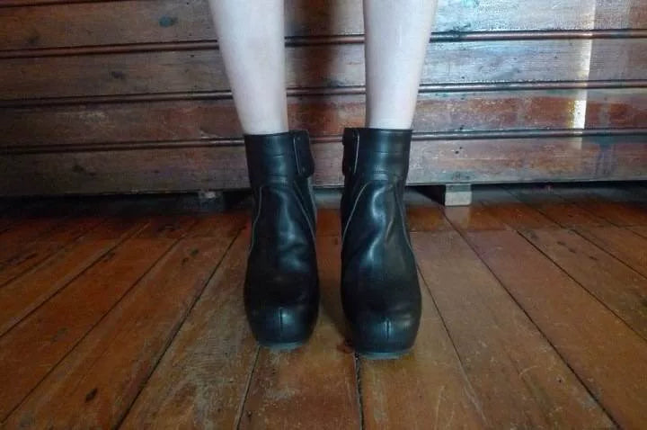Rick Owens SS16 Black Classic Wedge Lambskin Boots