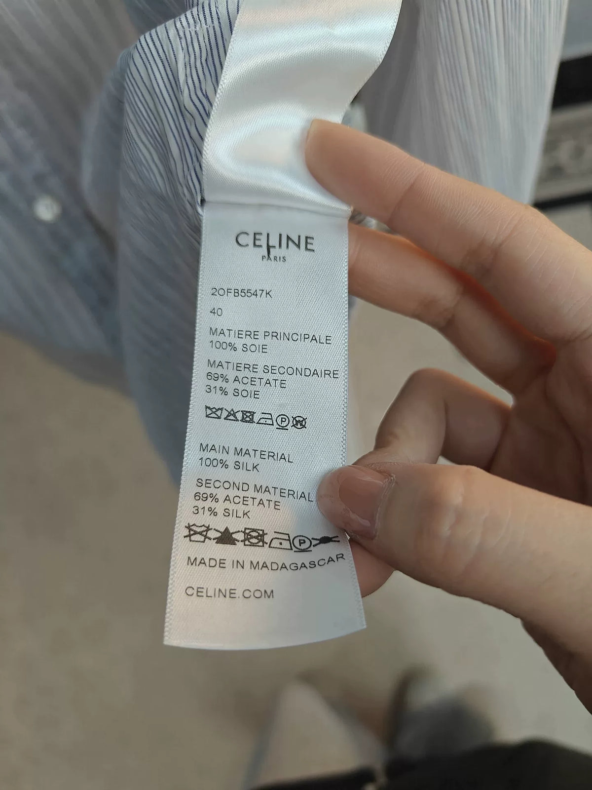 Celine Paris Stripe Silk Shirt