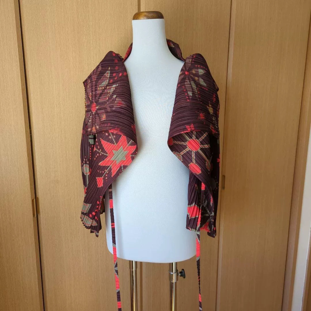 Pleats Please Issey Miyake Snowflake Crystal Pleated Cardigan