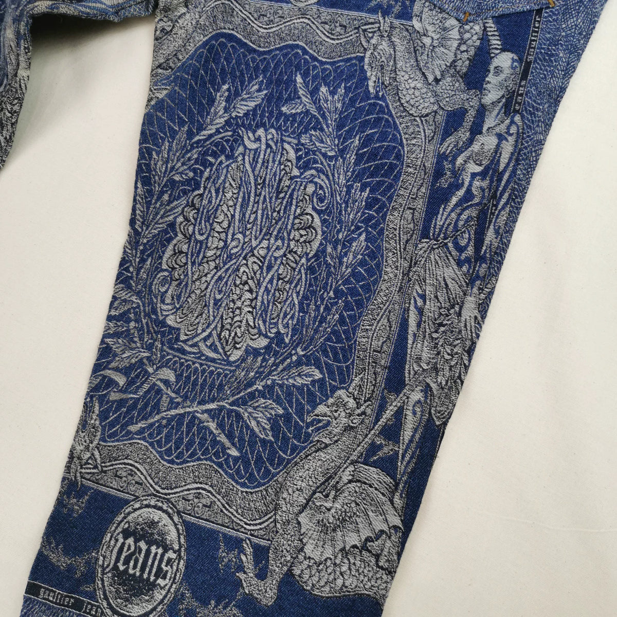 1994 Fall/Winter Jean Paul Gaultier Dragon Slayer Tribal Tattoo Jacquard Jeans