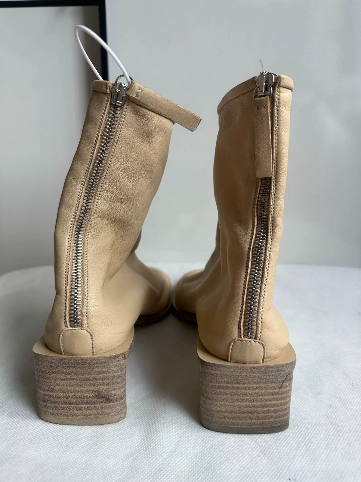 Acne Studios Black Lambskin Square-Toe Zip-Up Boots