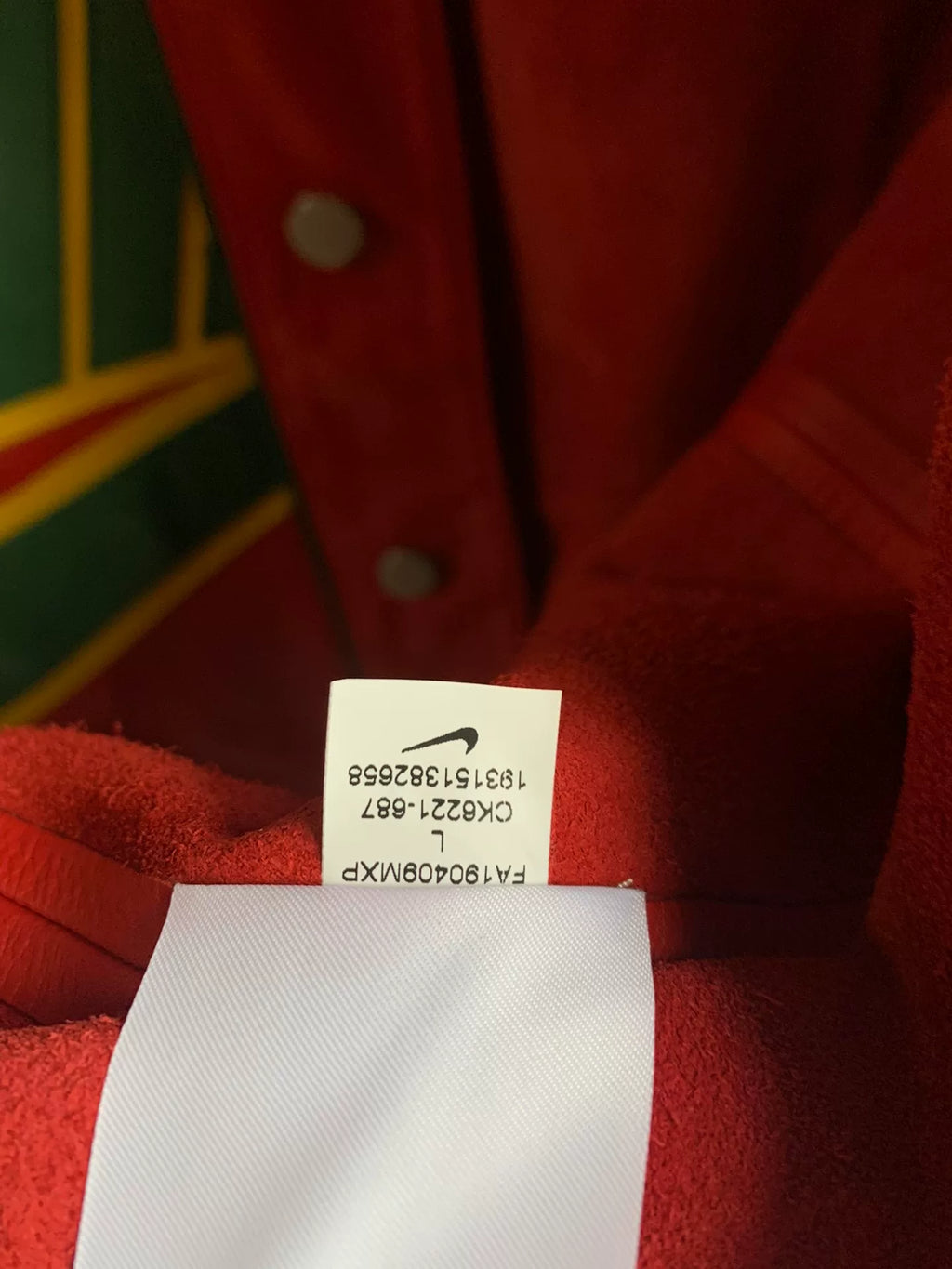 Nike x Supreme FW19 Leather Baseball Jacket