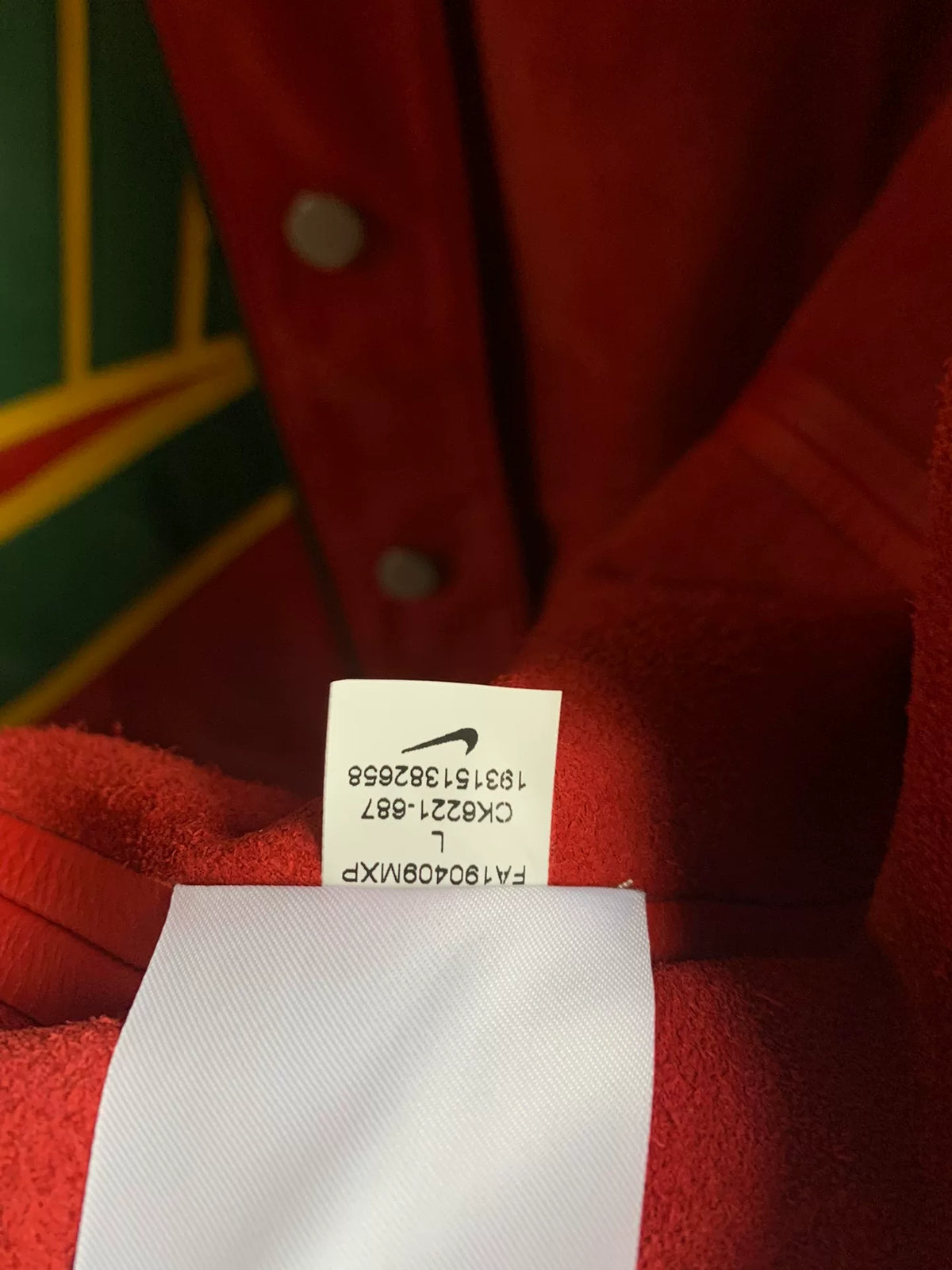 Nike x Supreme FW19 Leather Baseball Jacket