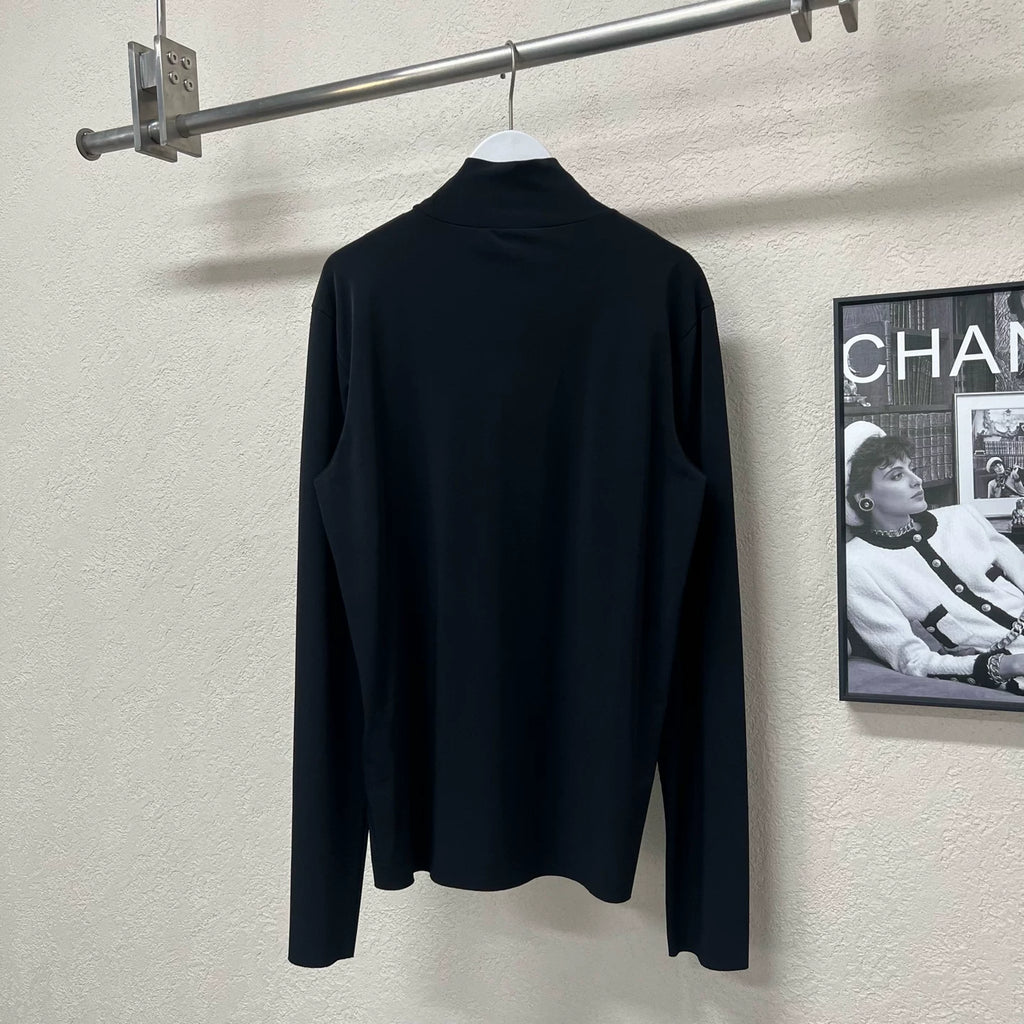Prada Triangle Logo Turtleneck Long-Sleeve Top
