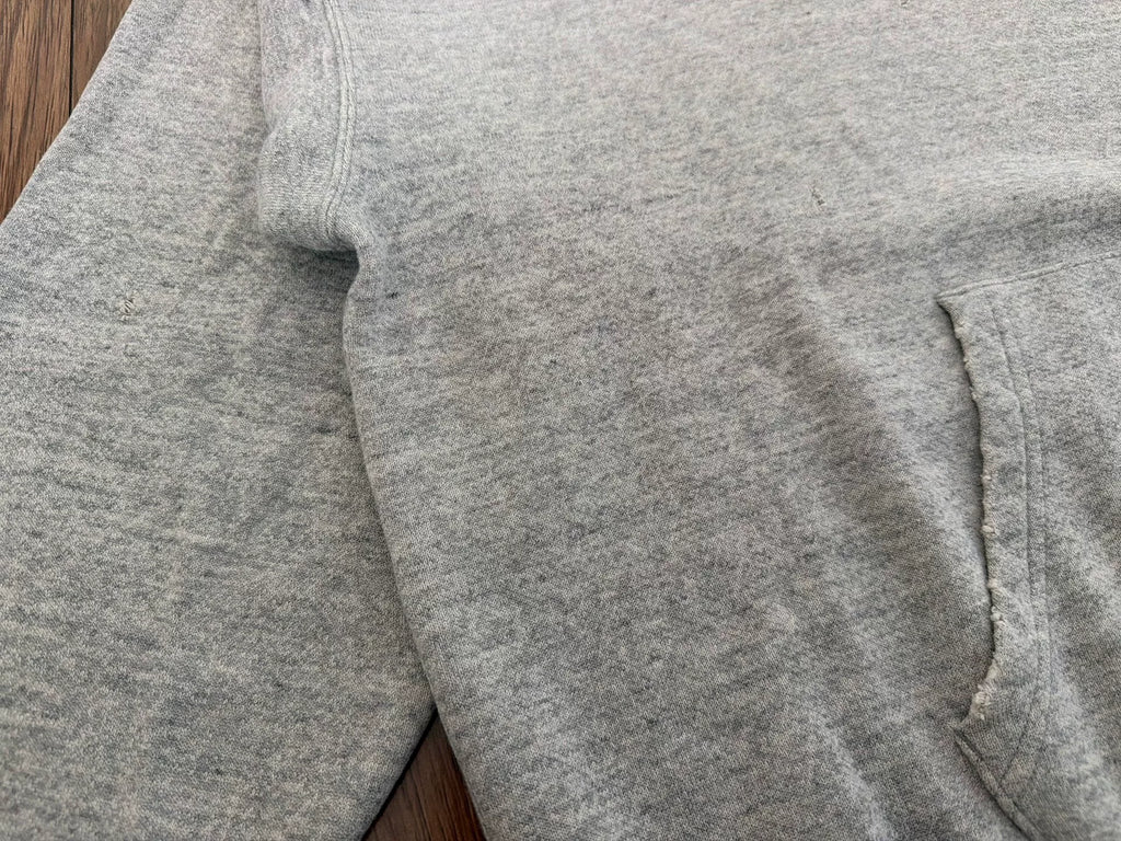 visvim Contrary Dept AMPLUS HOODIE P.O. CRASH Grey Distressed Cotton Hoodie