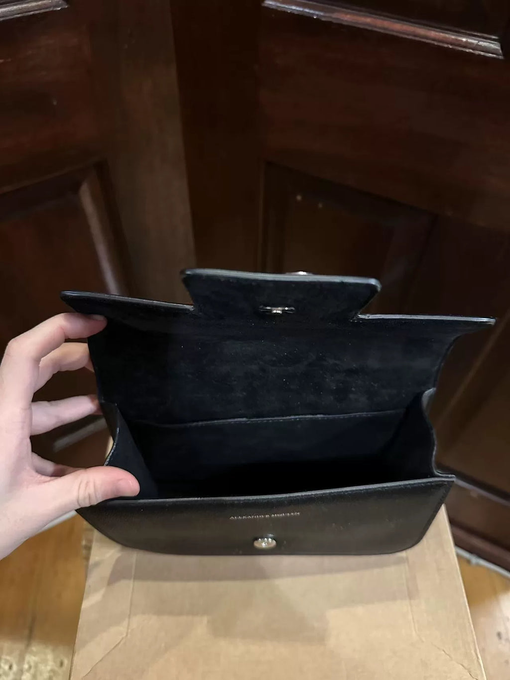 Alexander McQueen FW16 Black Full Crystal Lambskin Shoulder Bag