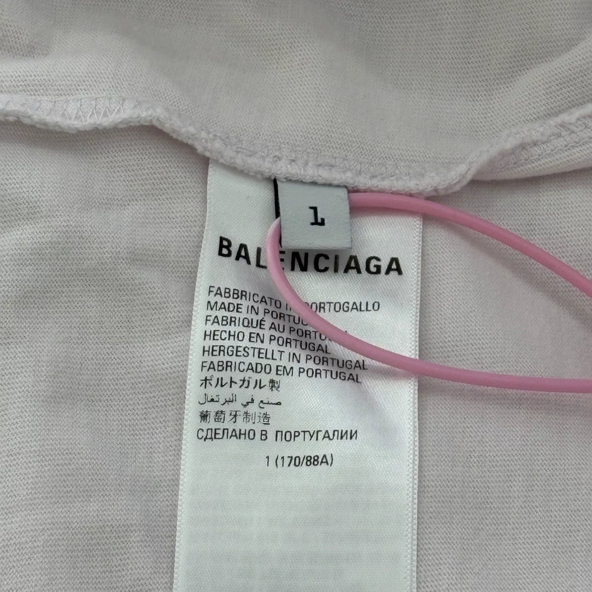 Balenciaga White Blocked Logo Letter Print Short Sleeve Top