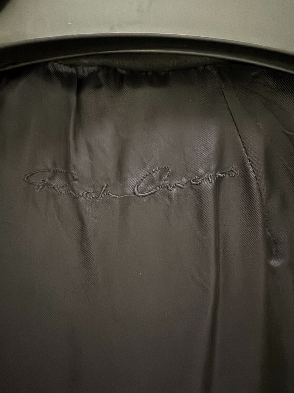 Rick Owens biker suede leather jacket
