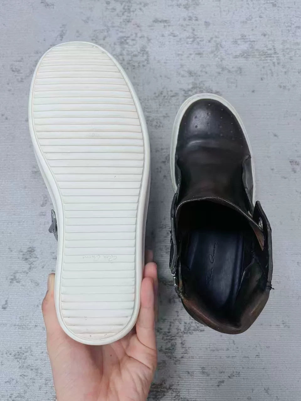 Rick Owens Brown Island Dunk Sneakers