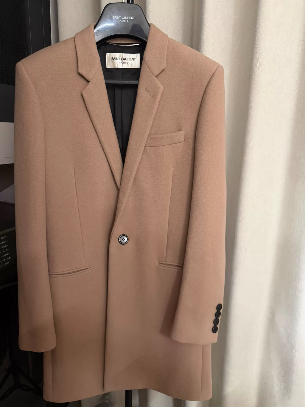Saint Laurent Paris FW18 Camel Color Cashmere Coat