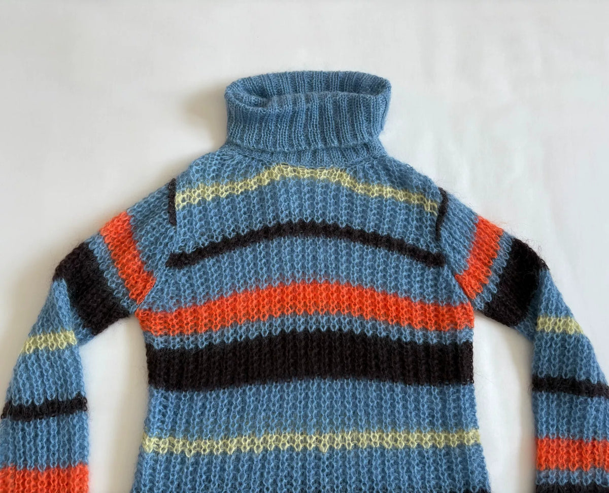 Junya Watanabe Mohair Panel Striped Vintage Knit Sweater