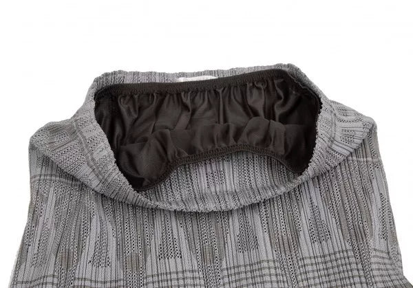 Issey Miyake Vintage Grey Pattern Cut-Out Pleated Skirt