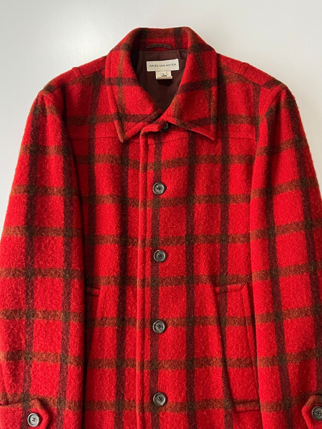 Dries Van Noten 1990s Check Wool Coat