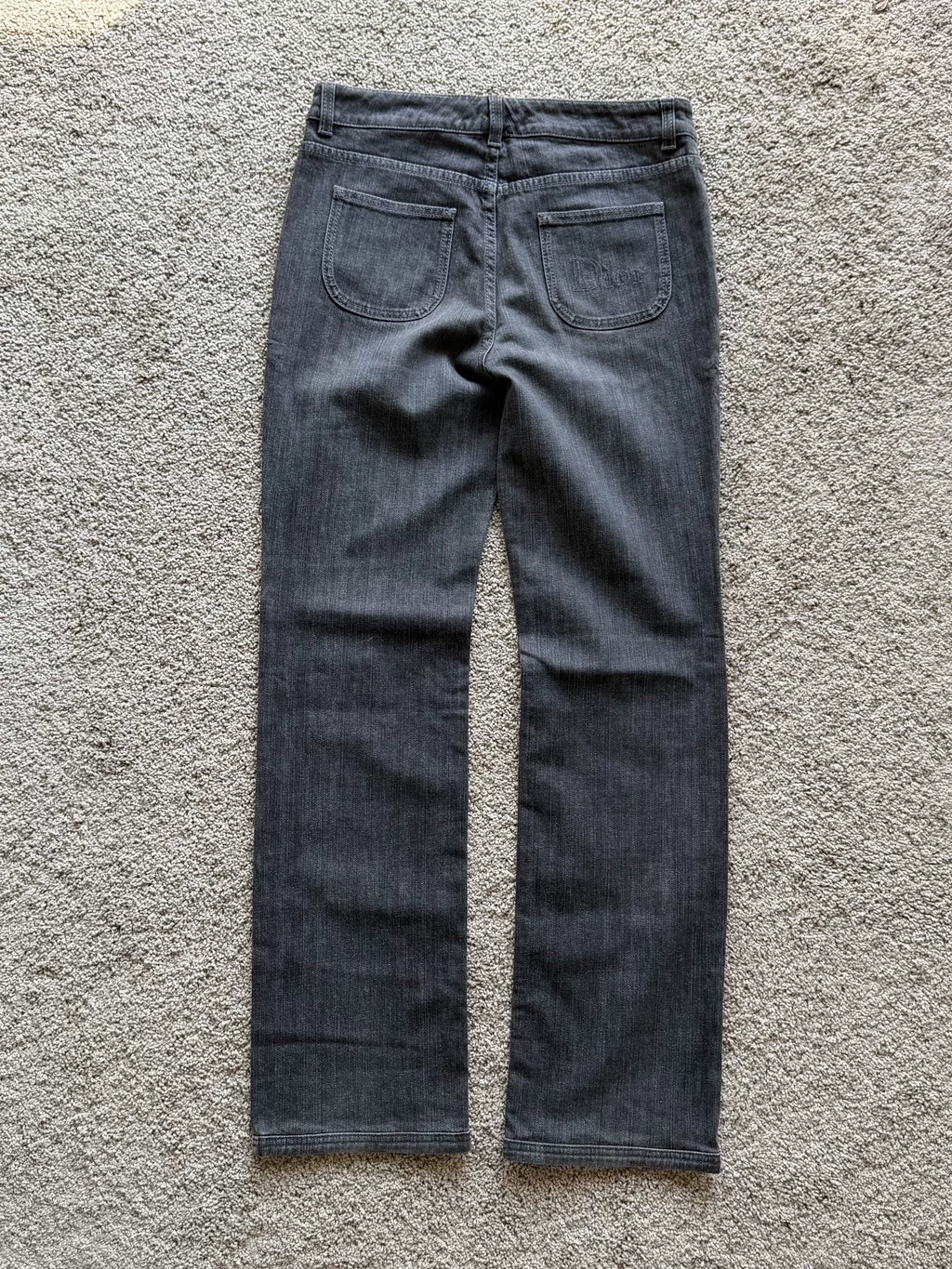 Dior Charcoal Grey Washed Denim Jeans by John Galliano