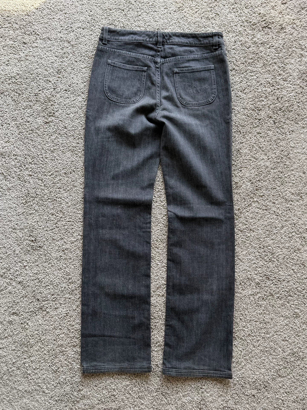 Dior Charcoal Grey Washed Denim Jeans by John Galliano