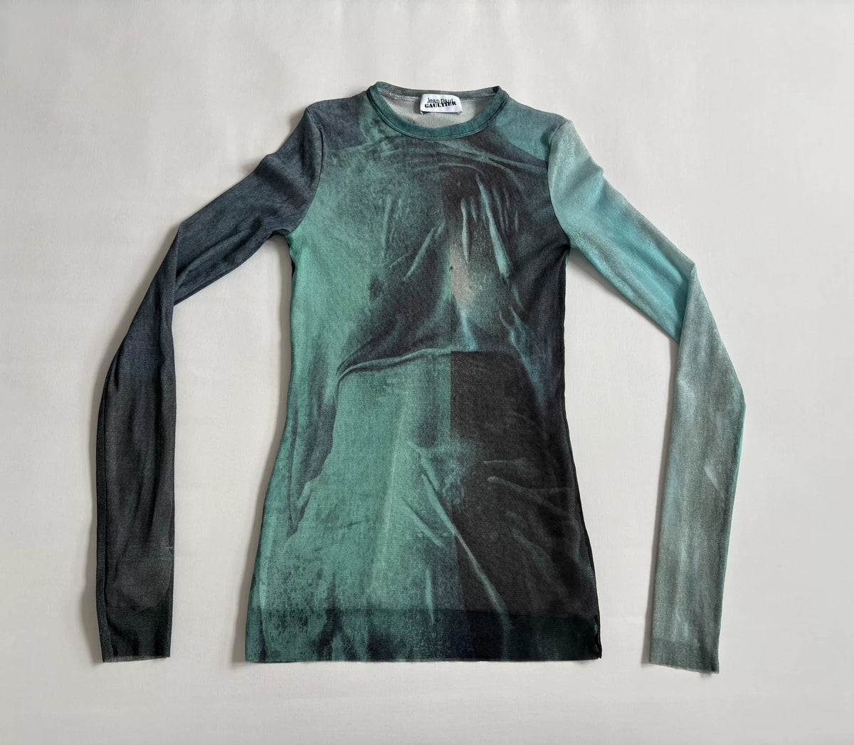 Jean Paul Gaultier mesh garment Gaultier printed mesh top