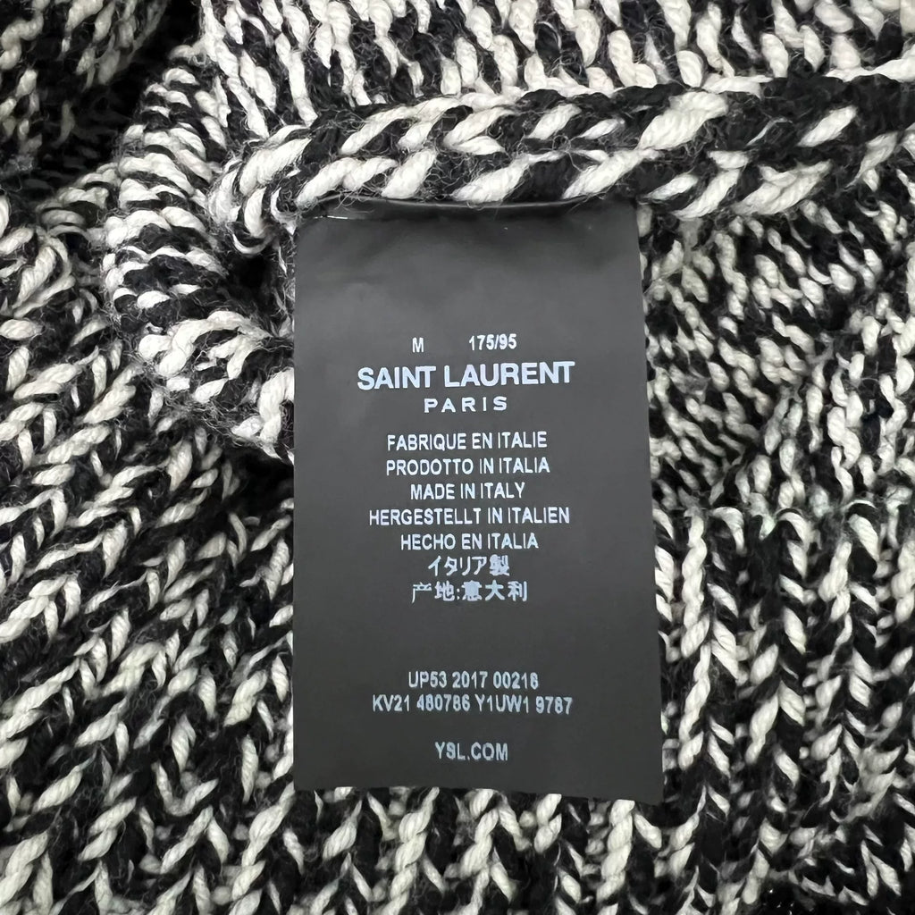 Saint Laurent Slp17fw Black White Turtleneck Sweater
