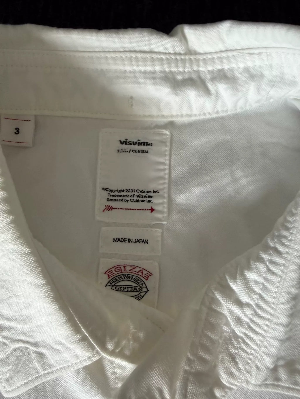visvim SS19 ALBACORE LUNGTASHIRT L/S GIZA White Cotton Shirt
