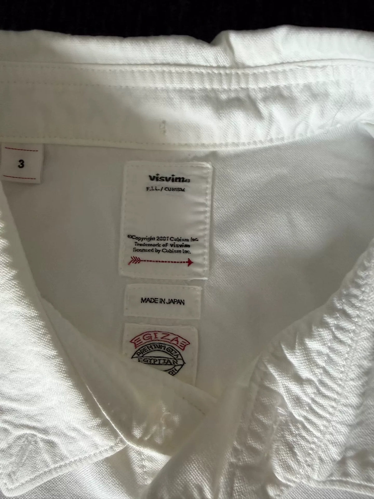 visvim SS19 ALBACORE LUNGTASHIRT L/S GIZA White Cotton Shirt