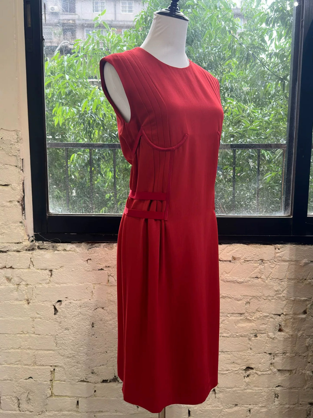 Maison Margiela Waist-Cinched Buckle Dress