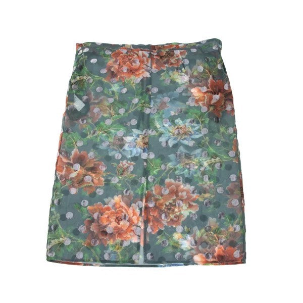 Yohji Yamamoto Floral Polka Dot Print Wrap Skirt