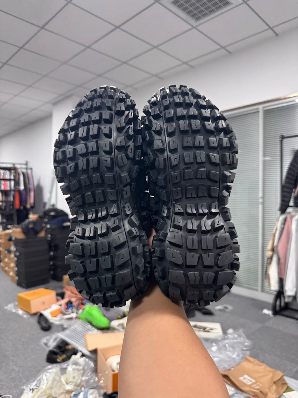 Balenciaga DEFENDER Black Tire Sandals