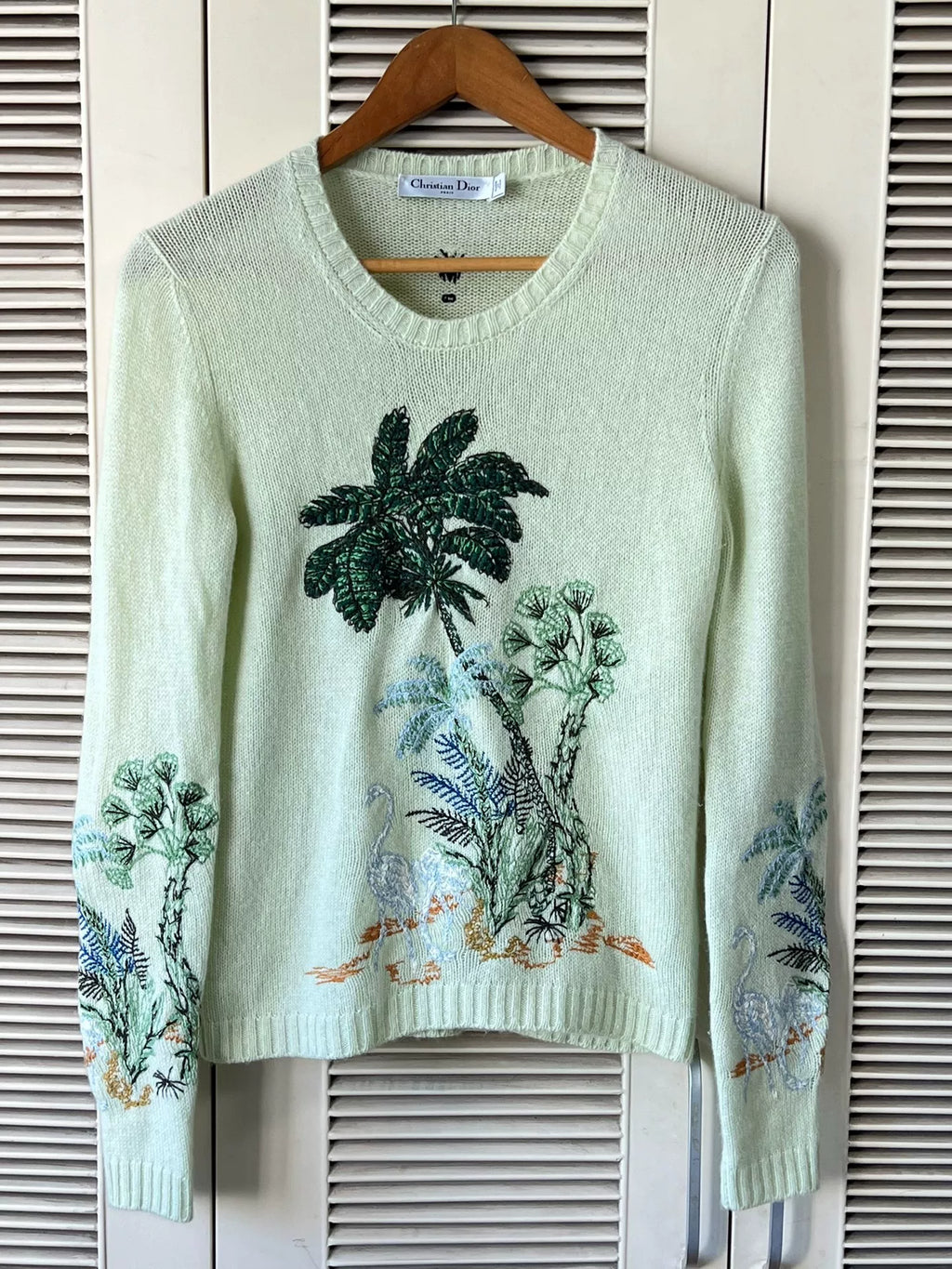 Dior palm embroidered cashmere sweater