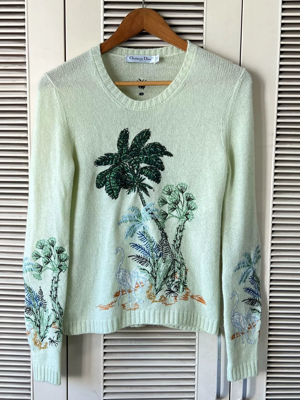 Dior palm embroidered cashmere sweater
