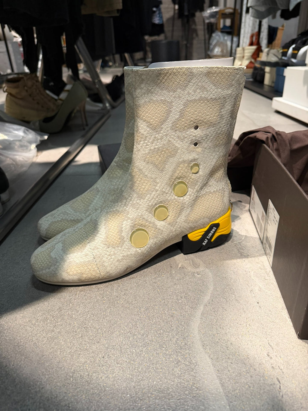 Raf Simons Snake Print High-Top Sneakers
