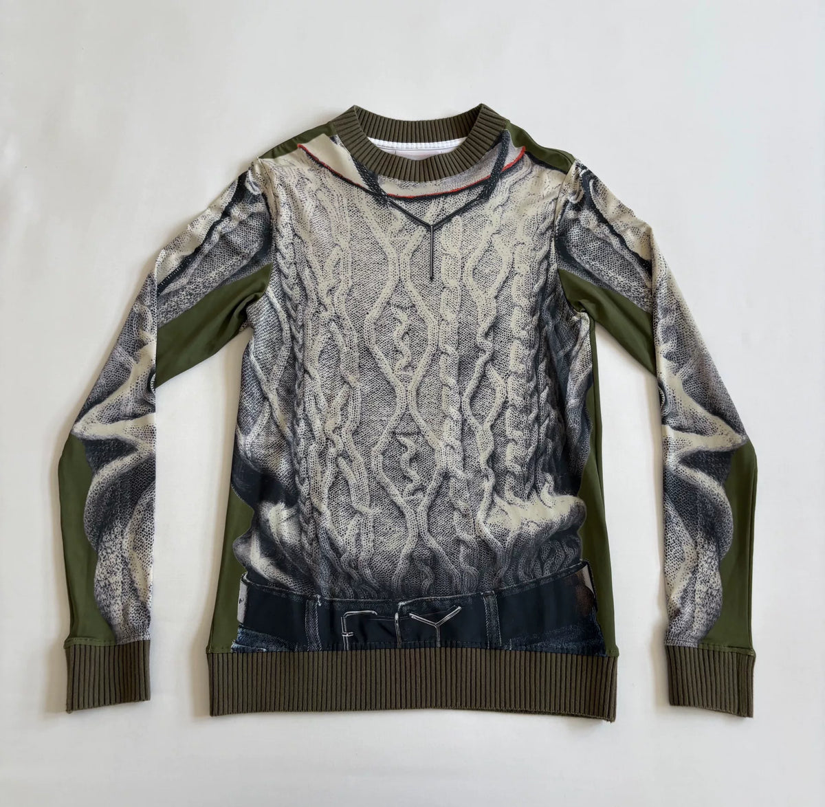 Jean Paul Gaultier Yproject Portrait Print Panel Knit Mesh Top