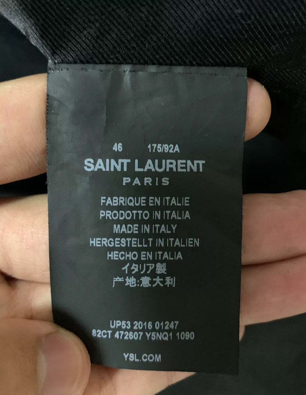 Saint Laurent 17SS Black Wool Jacket