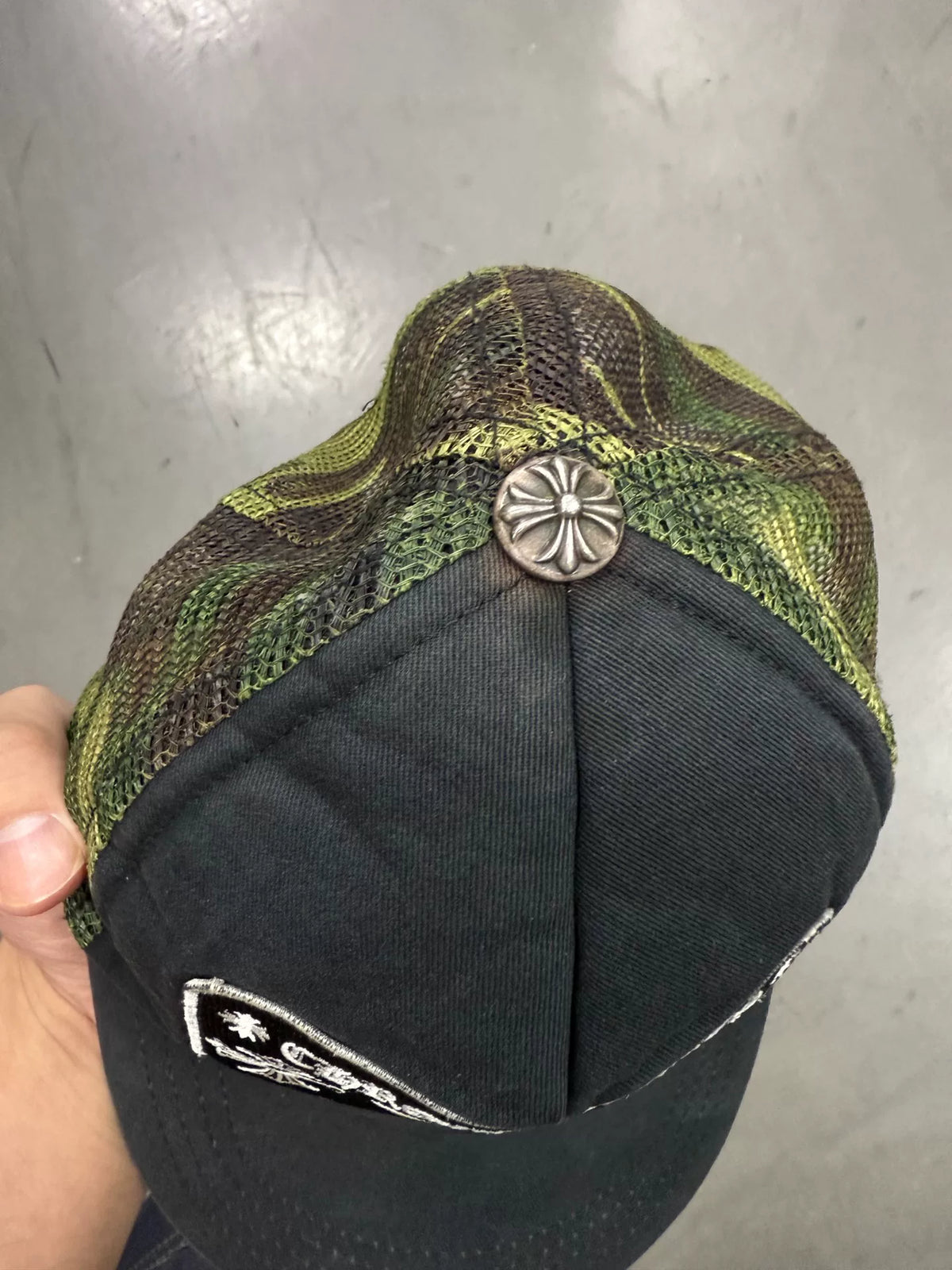 Chrome Hearts black camouflage Sanskrit baseball cap