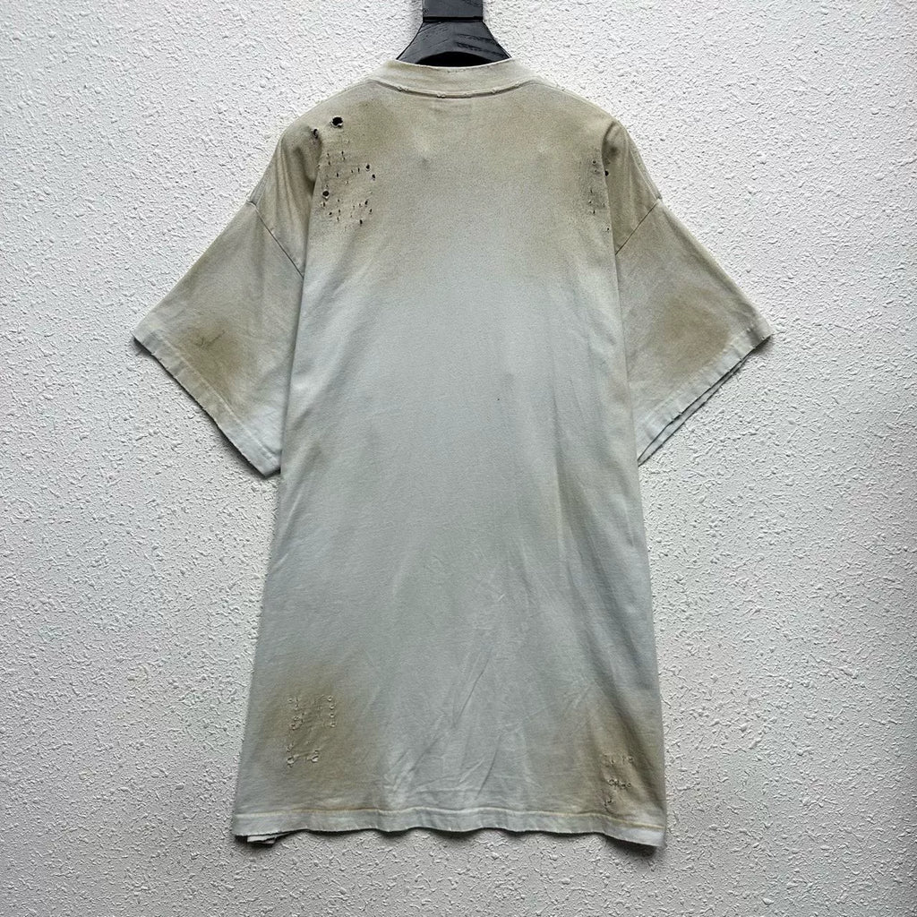 Balenciaga SS23 Off-White Distressed Manchester United T-Shirt