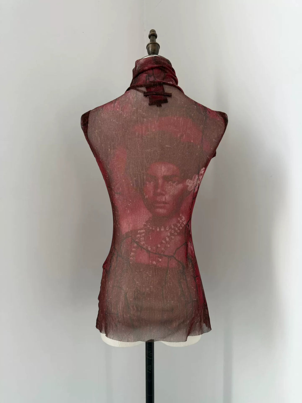 Jean Paul Gaultier Vintage Mesh Portrait Sleeveless Top