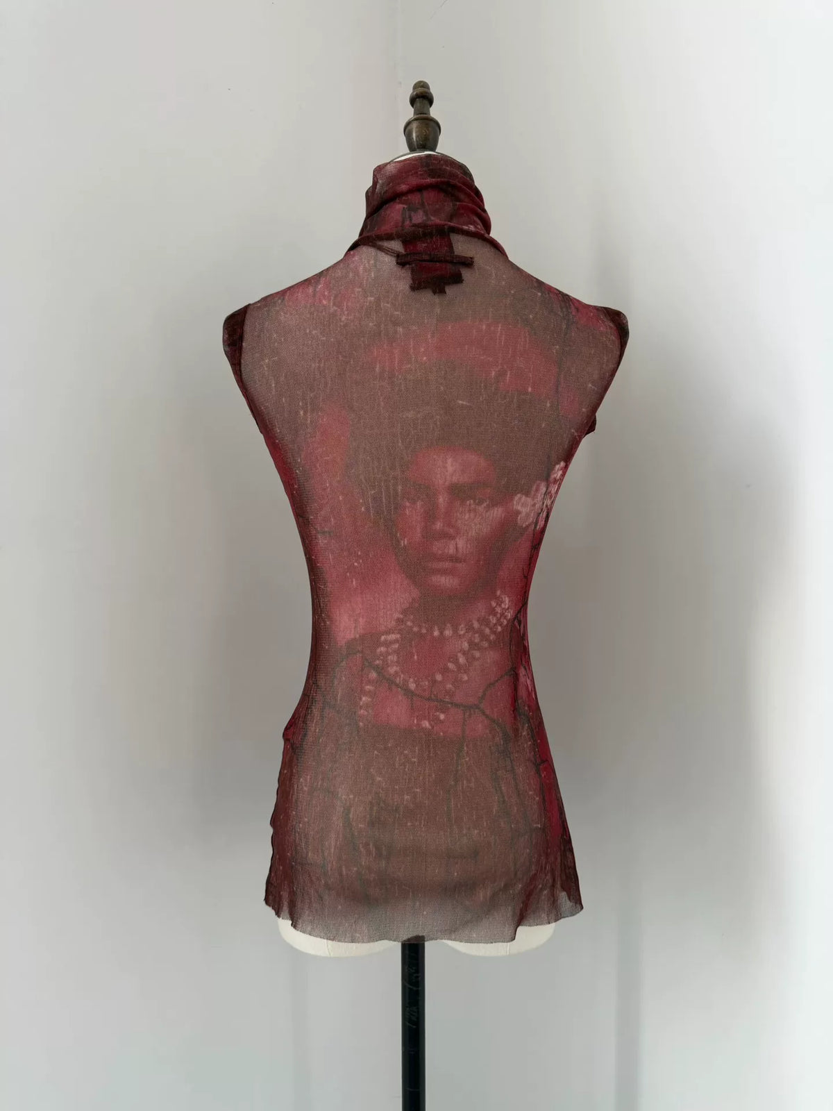 Jean Paul Gaultier Vintage Mesh Portrait Sleeveless Top