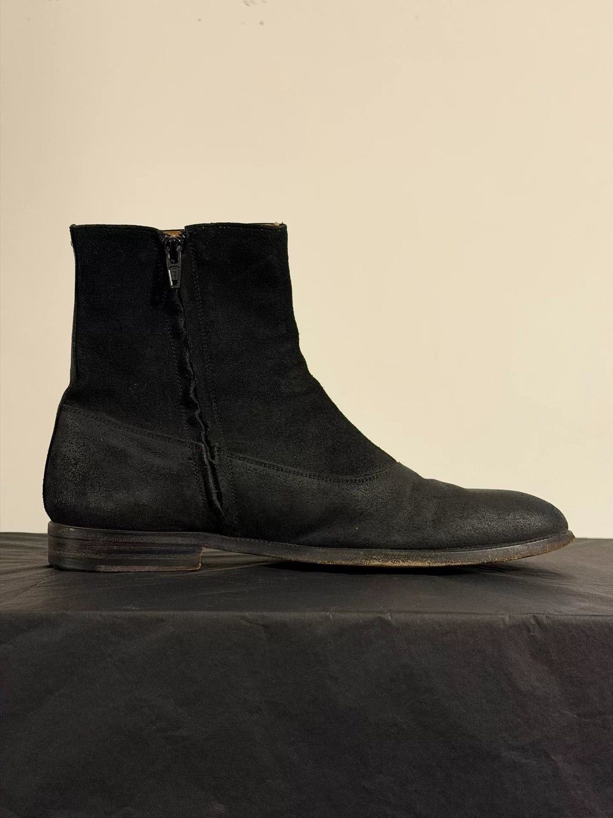 Maison Martin Margiela 2000s Gradient Patent-to-Suede Leather Boots