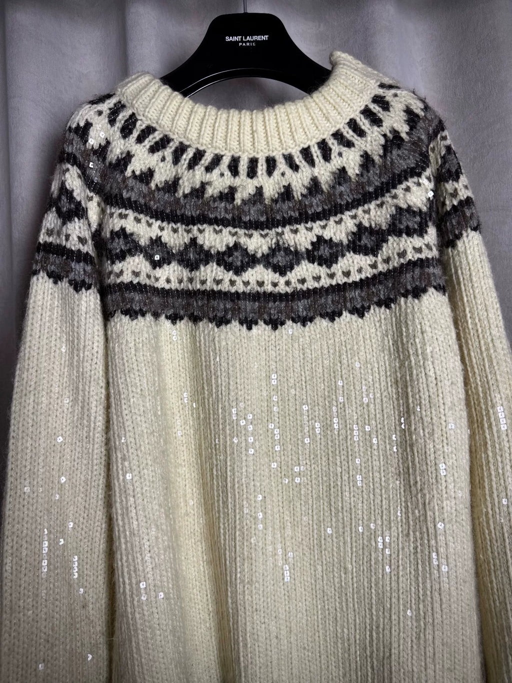 Saint Laurent 13AW Christmas Sequin Sweater by Hedi Slimane