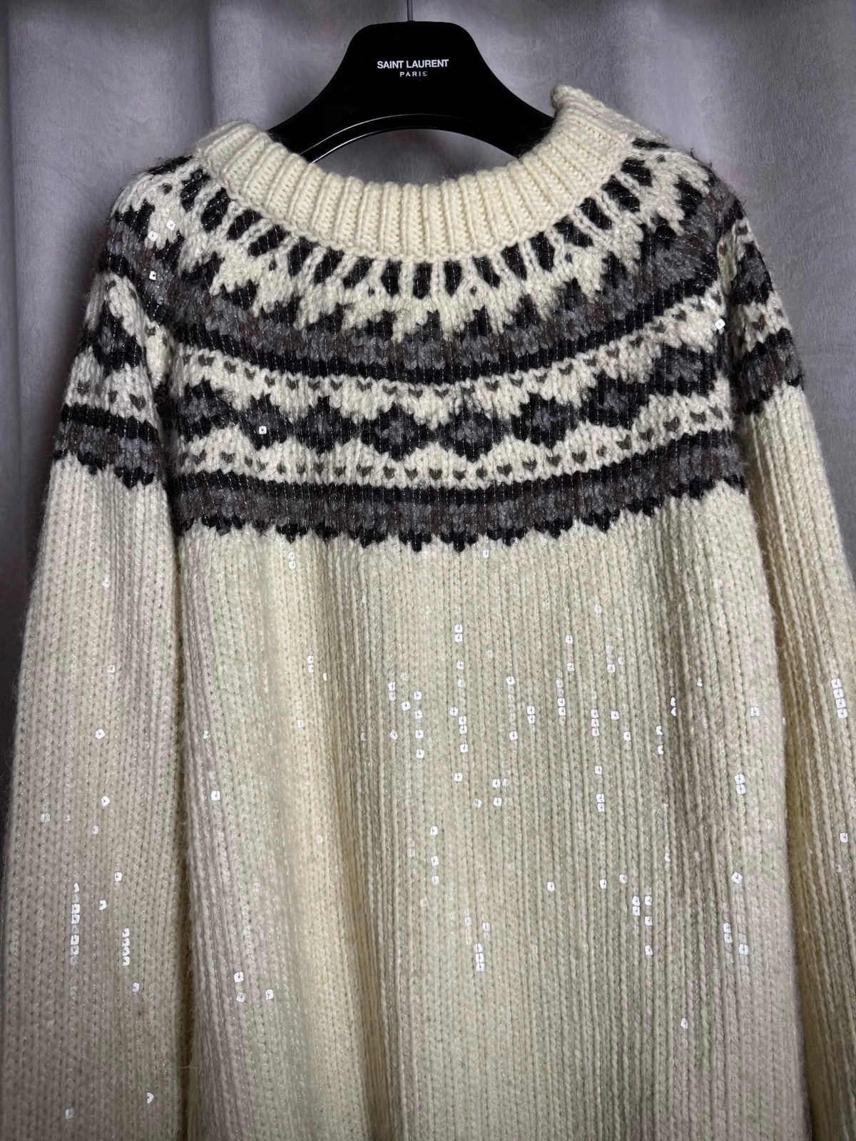 Saint Laurent 13AW Christmas Sequin Sweater by Hedi Slimane
