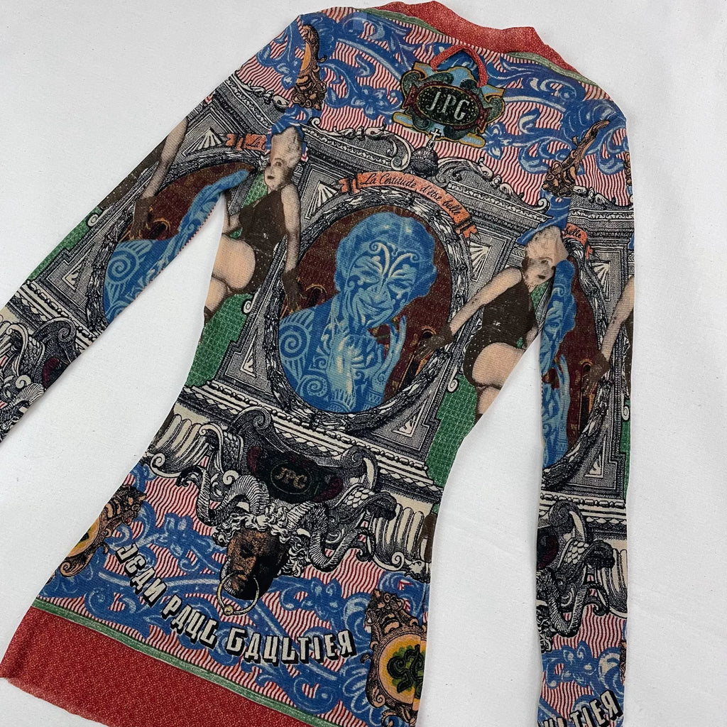 1995 Spring/Summer Jean Paul Gaultier Cabaret Dancer Mesh T-Shirt