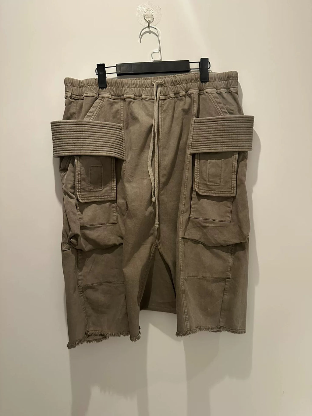Rick Owens waxed double-ring shorts