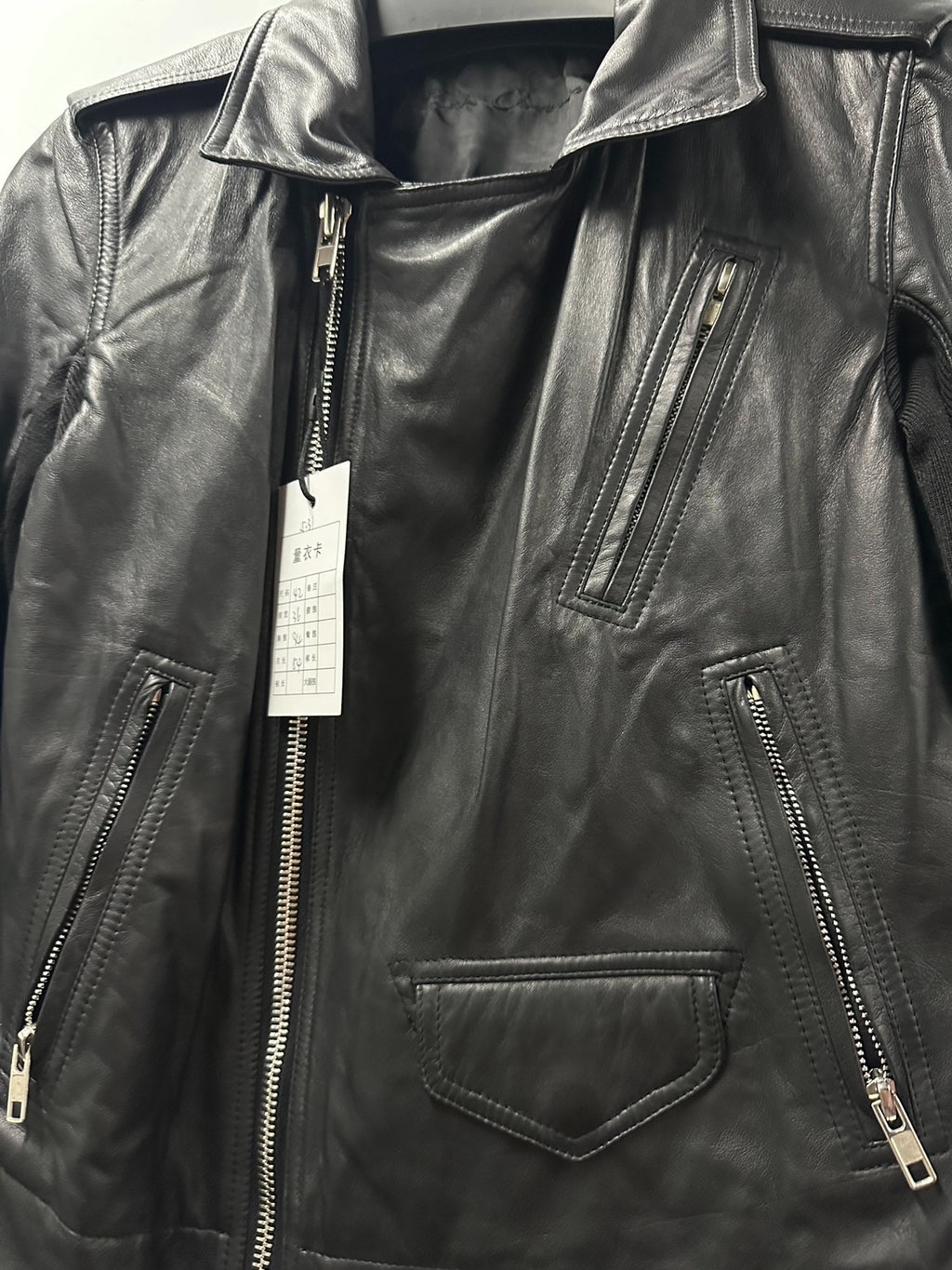 Rick Owens biker leather jacket