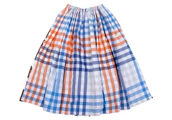 COMME des GARCONS Vintage Blue Plaid Floral Skirt