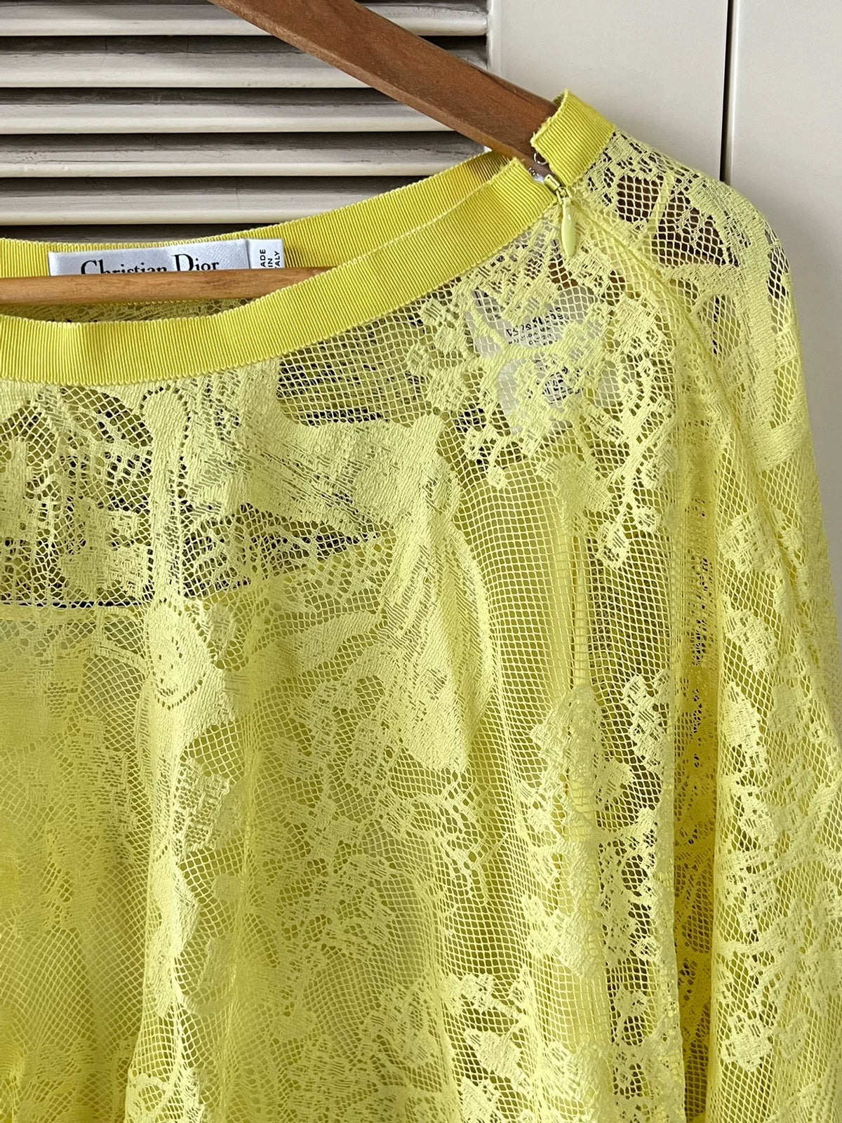 Dior Yellow Lace Top