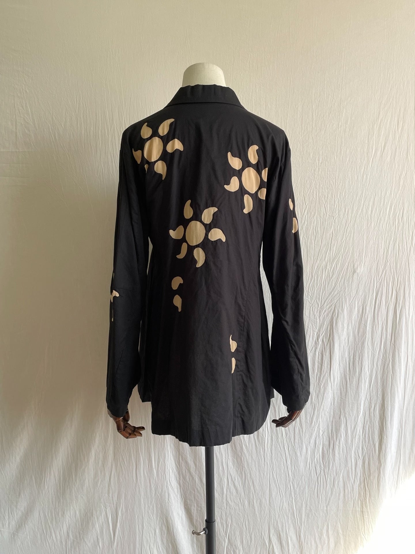 Issey Miyake 1990s Night Flame Black Top