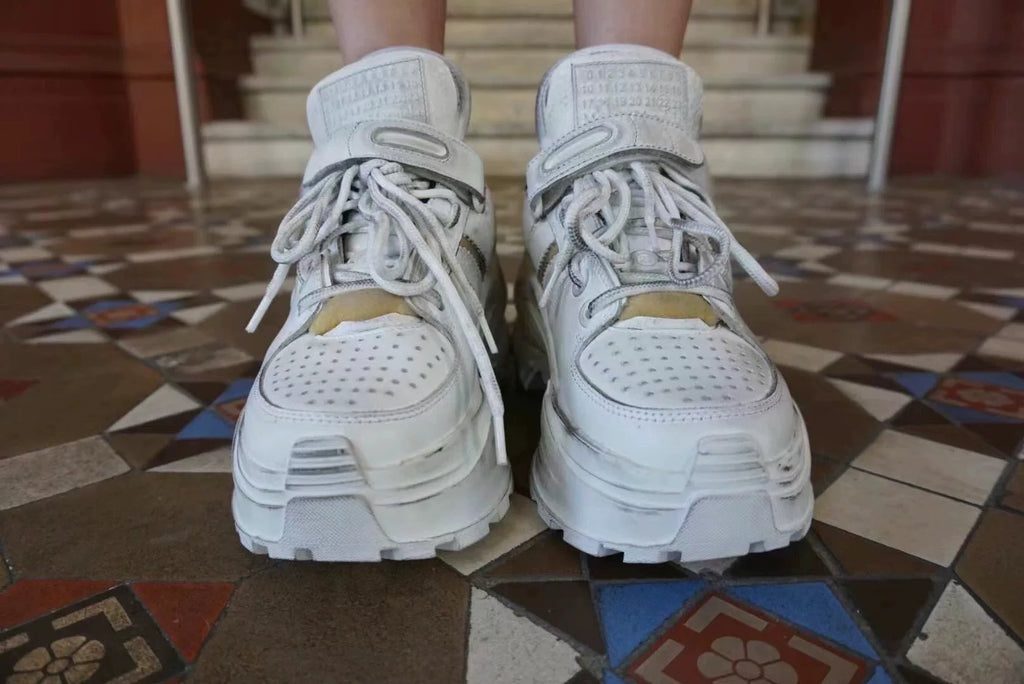 Maison Margiela FW19 White Retro Platform Sneakers