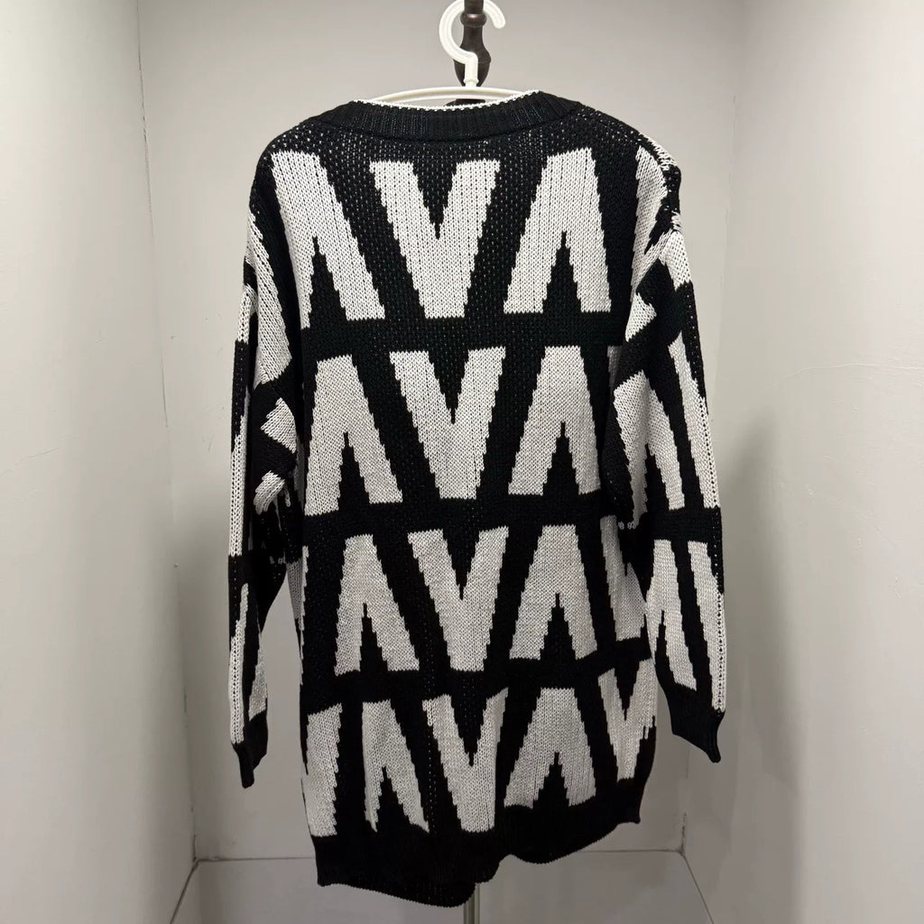 Valentino V-Neck All-Over Print Cardigan