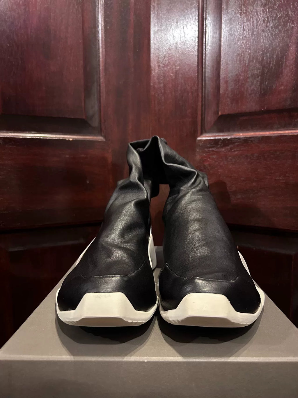 Rick Owens x Adidas SS17 Black White Strech Sock Boots