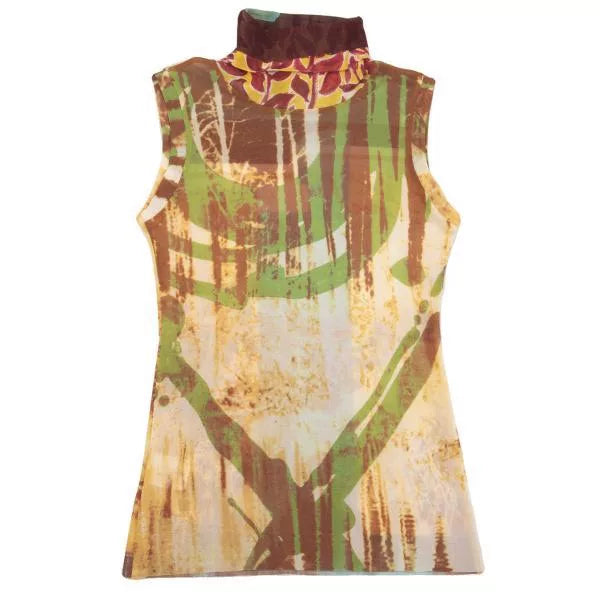 Jean Paul Gaultier Vintage Yellow Floral Mesh Top
